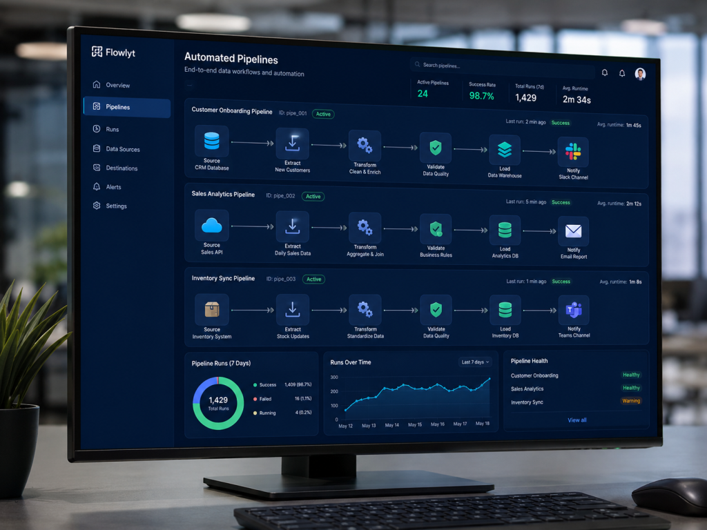 Intelligent enterprise operations using AI agent platforms on office monitor